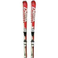 Pack Ski Junior Volkl Racetiger Gs Rouge/Blanc + Fixations